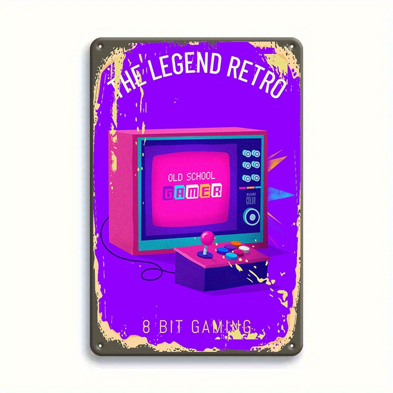 Retro Gaming Room - Insegna in Metallo Retrò per Giochi